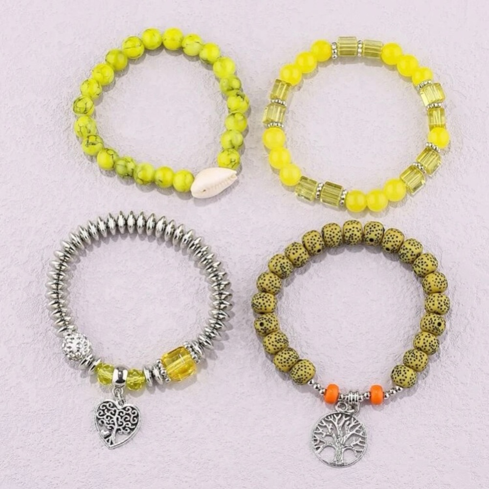 4pcs shell & tree charm bracelet ✨